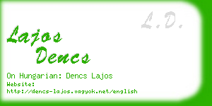 lajos dencs business card